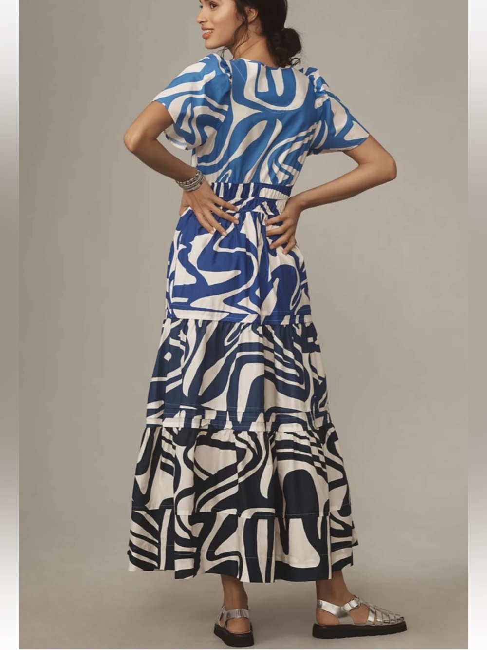 Anthropologie The Somerset Maxi Dress in shades of blue and white - Picture 2 of 7